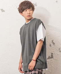 MinoriTY | 【2019春夏新作】カシミアタッチオーバーサイズニットベスト ビッグシルエット サマーニット(ベスト)