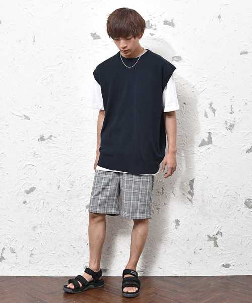 MinoriTY（マイノリティ）の「カシミアタッチオーバーサイズニットベスト ビッグシルエット サマーニット（ベスト・メンズ・ブラック/ベージュ/ネイビー/グレー・M/L）」の7枚目の写真