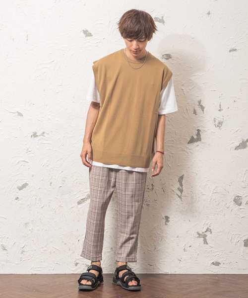 MinoriTY（マイノリティ）の「カシミアタッチオーバーサイズニットベスト ビッグシルエット サマーニット（ベスト・メンズ・ブラック/ベージュ/ネイビー/グレー・M/L）」の6枚目の写真