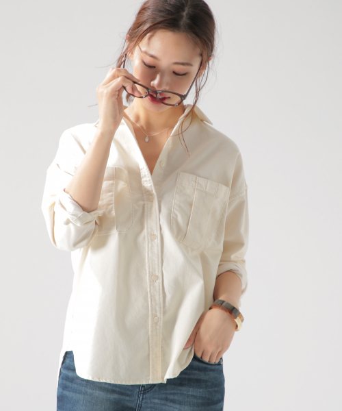 BAYFLOW（ベイフロー）の「コーデュロイシャツ（シャツ/ブラウス・レディース・ベージュ/オフホワイト/カーキ/ピンク・SMALL/MEDIUM）」の20枚目の写真