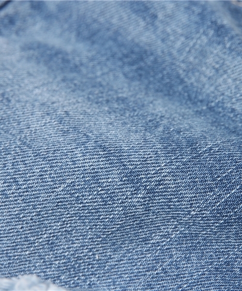 Another Edition(アナザーエディション)の「AE DENIM CUT/OFF SRT ◆(デニムパンツ・レディース・オフホワイト/ターコイズブルー・MEDIUM/SMALL)」の5枚目の写真