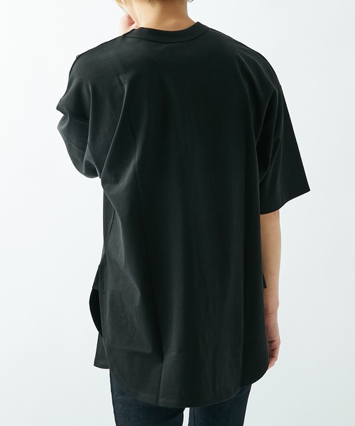 Lui's(ルイス)の「スリットBIGプルオーバー(Tシャツ/カットソー・メンズ・ホワイト/ブラック・マルチサイズ)」の9枚目の写真