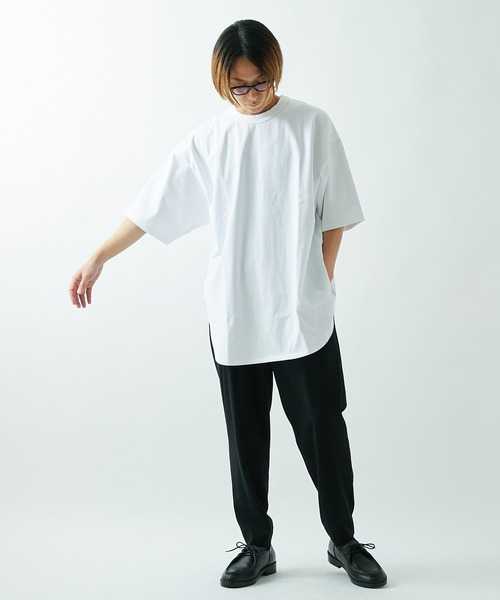 Lui's(ルイス)の「スリットBIGプルオーバー(Tシャツ/カットソー・メンズ・ホワイト/ブラック・マルチサイズ)」の4枚目の写真