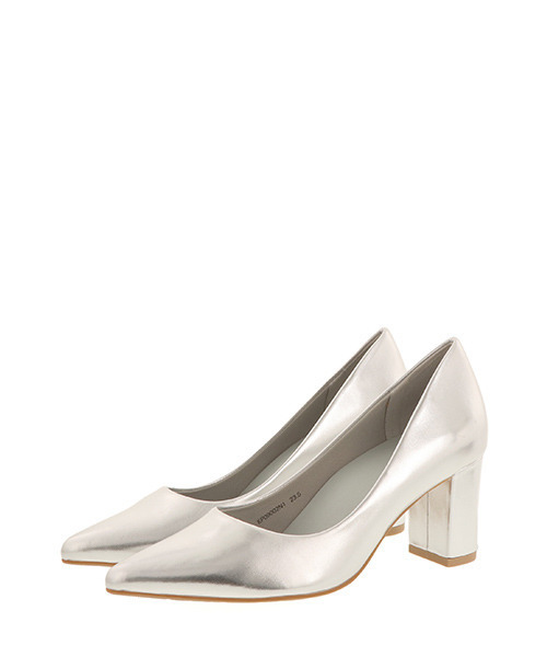 RANDA（ランダ）の「ストレスフリー/チャンキーヒールポインテッドトゥパンプス（パンプス・レディース・ブラック/ベージュ/シルバー・23/24/25/25.5/22.5/24.5/23.5/22）」の12枚目の写真