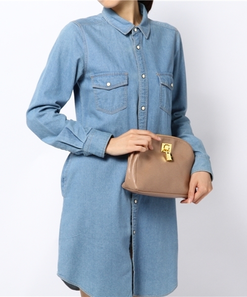 DISCOAT（ディスコート）の「【Discoat】カギ付3層ショルダーaw（ショルダーバッグ・レディース・その他12/マスタード/ベージュ/ブラック・ﾌﾘ-）」の14枚目の写真