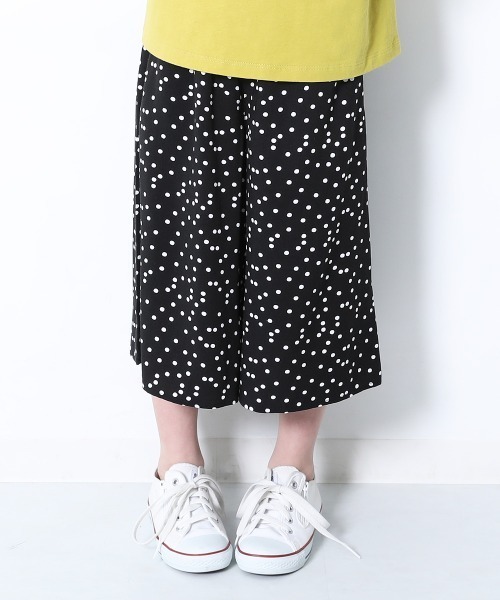 devirock（デビロック）の「とろみレーヨンフレアパンツ（その他パンツ・キッズ・ベージュ/チェック/ドット/ブラック/ベージュ系その他・140cm/130cm/110cm/120cm/160cm/150cm/100cm）」の4枚目の写真