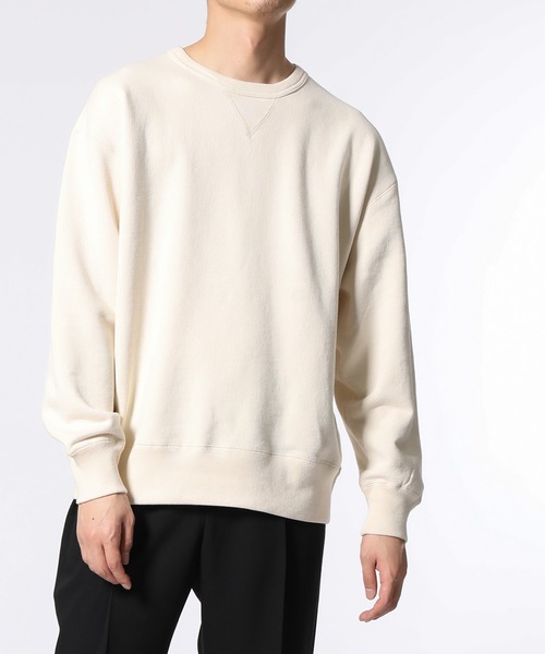 ADAM ET ROPE'(アダムエロペ)の「ヘビーテリー裏毛CN(スウェット・メンズ・ベージュ/ライトグリーン/ホワイト系その他2・S/M/L)」の2枚目の写真