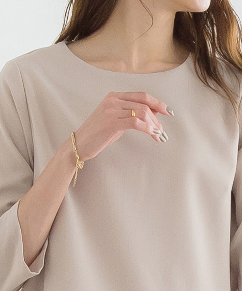 Pierrot（ピエロ）の「フリルセットアップ（セットアップ・レディース・ブラック/グレイッシュベージュ/ネイビー/キャメル/グレイッシュブルー/ダークネイビー・M/L/PM）」の16枚目の写真