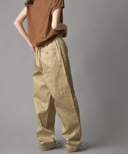 OMNES(オムネス)の「チノワイドパンツ(チノパンツ・レディース・ベージュ/カーキ・M/L)」の5枚目の写真