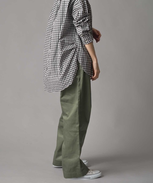 OMNES(オムネス)の「チノワイドパンツ(チノパンツ・レディース・ベージュ/カーキ・M/L)」の6枚目の写真