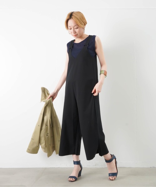 malla(マーラ)の「malla マーラ サロペット(サロペット/オーバーオール)」|ブラック