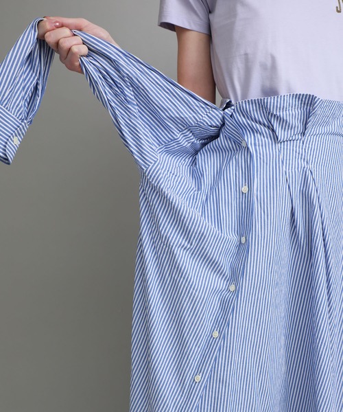 FEMMENT（ファモン）の「【FEMMNET(ファモン)】Coボイルサッカーコルセットミューズスカート（スカート・レディース・サックスブルー/キャメル・2）」の14枚目の写真