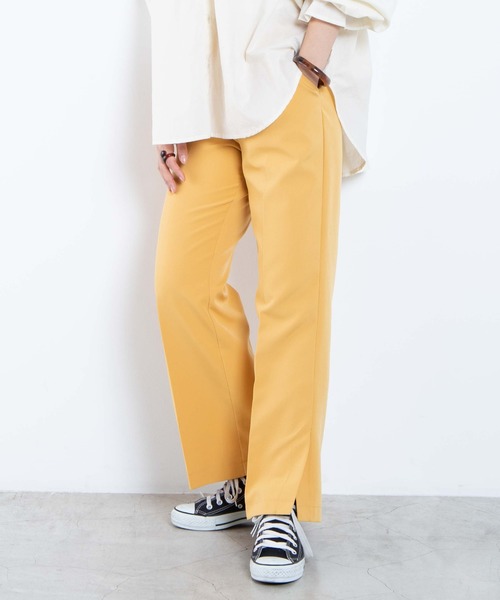 WEGO(ウィゴー)の「WEGO/カラースリットフレアパンツ(スラックス・レディース・ブラック/ブラウン/レッド/イエロー/ブルー/グリーン/アイボリー・SMALL/MEDIUM)」の12枚目の写真