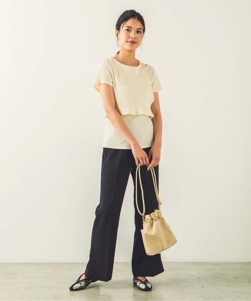 WEGO(ウィゴー)の「WEGO/カラースリットフレアパンツ(スラックス・レディース・ブラック/ブラウン/レッド/イエロー/ブルー/グリーン/アイボリー・SMALL/MEDIUM)」の19枚目の写真