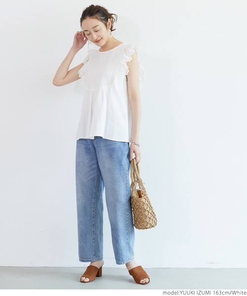 coca(coca)(コカ)の「袖刺繍ブラウス(シャツ/ブラウス・レディース・ホワイト/ブラック・ONE SIZE)」の11枚目の写真