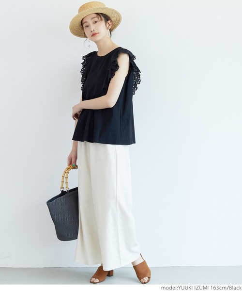 coca(coca)(コカ)の「袖刺繍ブラウス(シャツ/ブラウス・レディース・ホワイト/ブラック・ONE SIZE)」の16枚目の写真