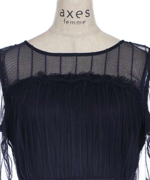 axes femme（アクシーズファム）の「ストライプチュールドレス