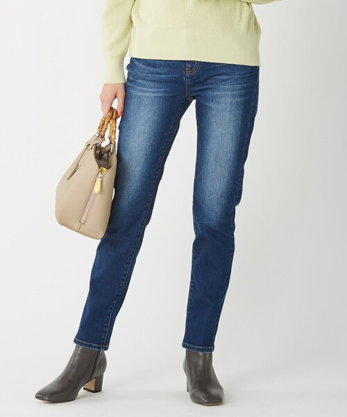 J.PRESS(ジェイプレス)の「【驚異の伸縮性】10oz Stretch Denim ストレートデニムパンツ(デニムパンツ・レディース・ブルー系/ネイビー系・7/9/11/13)」の2枚目の写真