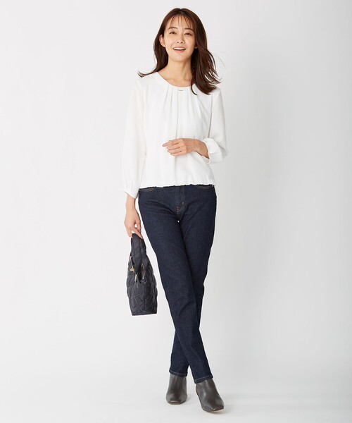 J.PRESS(ジェイプレス)の「【驚異の伸縮性】10oz Stretch Denim ストレートデニムパンツ(デニムパンツ・レディース・ブルー系/ネイビー系・7/9/11/13)」の11枚目の写真
