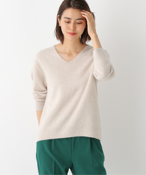 LEPSIM(レプシィム)の「12GチャイニーズラクーンコンVプルオーバー 885244(ニット/セーター・レディース・ネイビー/ラメ/モカ・MEDIUM/LARGE)」の3枚目の写真