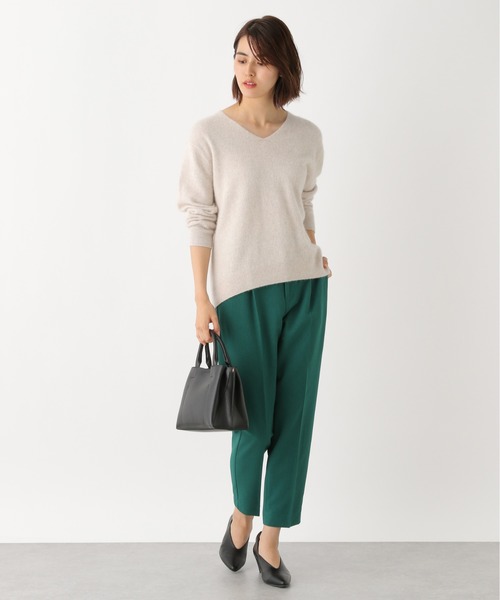 LEPSIM(レプシィム)の「12GチャイニーズラクーンコンVプルオーバー 885244(ニット/セーター・レディース・ネイビー/ラメ/モカ・MEDIUM/LARGE)」の6枚目の写真