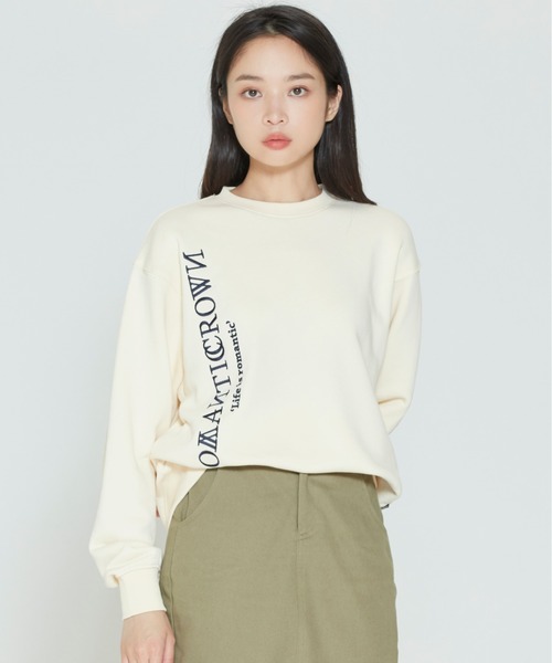 セール】【ROMANTIC CROWN】MODERN LAUREL LOGO SWEATSHIRT