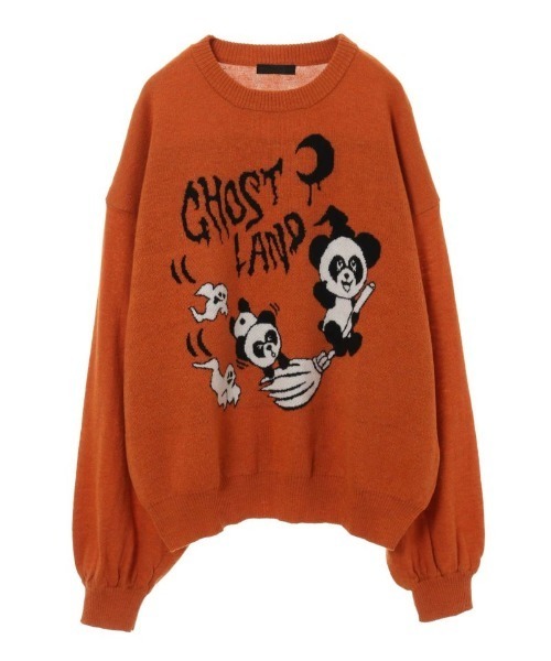 Candy Stripper（キャンディストリッパー）の「GHOST LAND ニット（ニット/セーター・レディース・ブラック/オレンジ・2）」の5枚目の写真