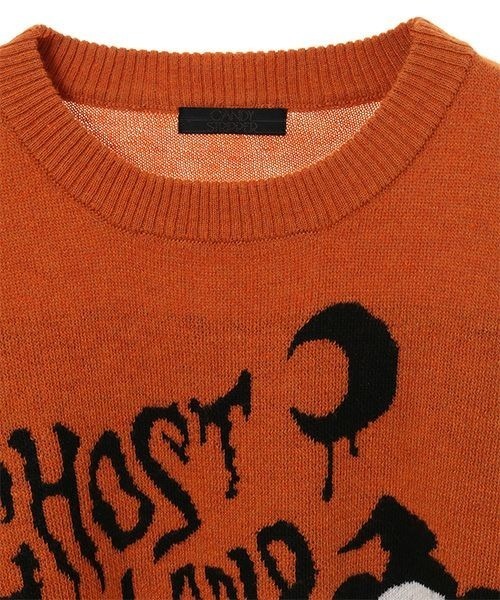 Candy Stripper（キャンディストリッパー）の「GHOST LAND ニット（ニット/セーター・レディース・ブラック/オレンジ・2）」の3枚目の写真