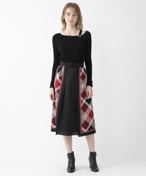ブルーレーベルクレストブリッジ　黒&赤チェック3WAYスカート 38 BLUE LABEL CRESTBRIDGE（ブルーレーベルクレストブリッジ）の