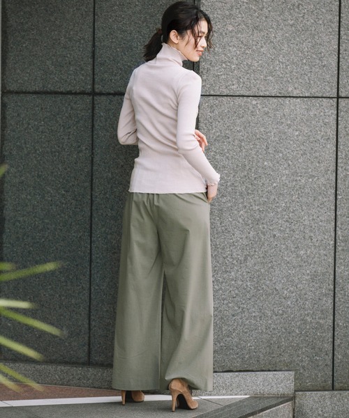 Munich(ミューニック)の「ハイパワーストレッチ ワイドパンツ(セットアップ可)(その他パンツ・レディース・ブラック/ネイビー/カーキ/ナチュラル・S/M/XS)」の7枚目の写真