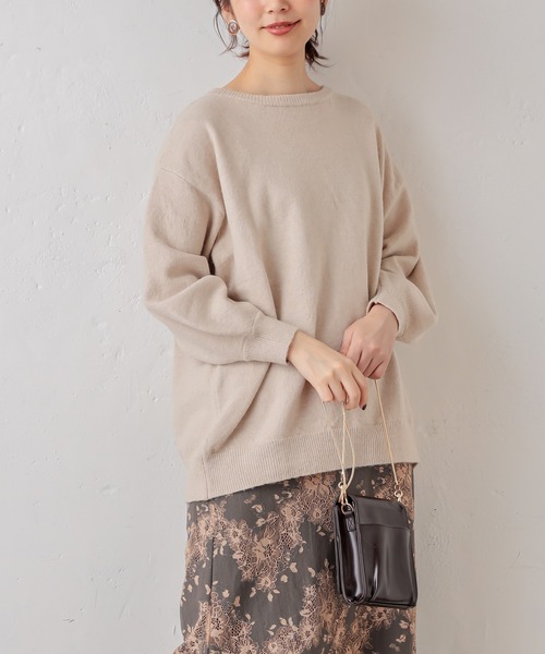 natural couture（ナチュラルクチュール）の「【WEB限定】BACKレースアップふんわりニットプルオーバー（ニット/セーター・レディース・ベージュ/ピンク/アイボリー/ミント・FREE）」の6枚目の写真