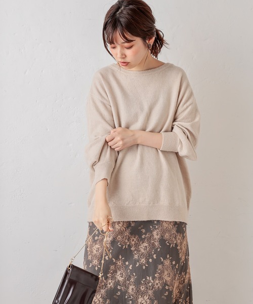 natural couture（ナチュラルクチュール）の「【WEB限定】BACKレースアップふんわりニットプルオーバー（ニット/セーター・レディース・ベージュ/ピンク/アイボリー/ミント・FREE）」の5枚目の写真