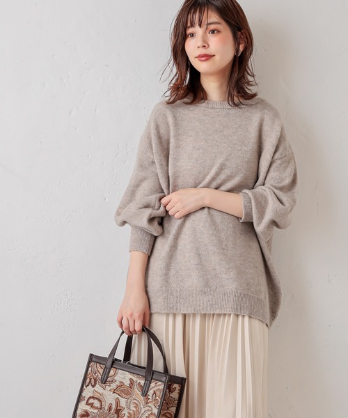 natural couture（ナチュラルクチュール）の「【WEB限定】BACKレースアップふんわりニットプルオーバー（ニット/セーター・レディース・ベージュ/ピンク/アイボリー/ミント・FREE）」の9枚目の写真