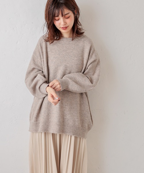 natural couture（ナチュラルクチュール）の「【WEB限定】BACKレースアップふんわりニットプルオーバー（ニット/セーター・レディース・ベージュ/ピンク/アイボリー/ミント・FREE）」の10枚目の写真