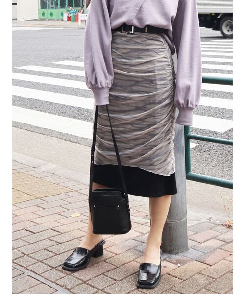 新品EMODAシアーレイヤードスカート EMODA シアーレイヤードスカート（ブラック） -靴＆ファッション通販