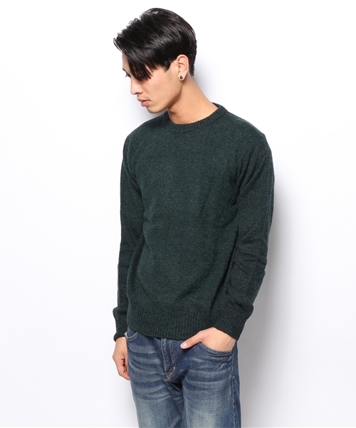 CIAOPANIC（チャオパニック）の「【Ciaopanic】アルパカ混C/N（ニット/セーター・メンズ・グリーン/ワインレッド/ブルー/マスタード・LARGE/MEDIUM）」の2枚目の写真