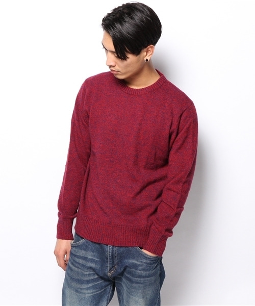 CIAOPANIC（チャオパニック）の「【Ciaopanic】アルパカ混C/N（ニット/セーター・メンズ・グリーン/ワインレッド/ブルー/マスタード・LARGE/MEDIUM）」の4枚目の写真