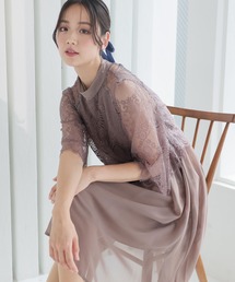 PourVous（プールヴー）の「ミニ丈&七分袖フォーマルエアリーシフォン結婚式ワンピースドレスオケージョンドレスお呼ばれ 二次会 成人式（ドレス・レディース）」