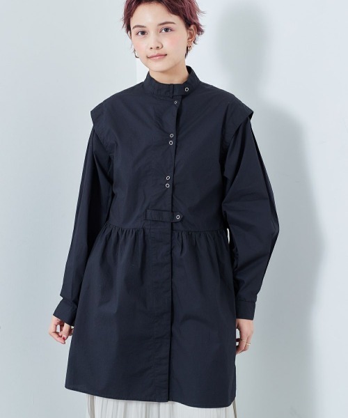 cepo（セポ）の「カタキリカエフレアワンピース（ワンピース・レディース・ブラック/オフホワイト/サックスブルー・M）」の8枚目の写真