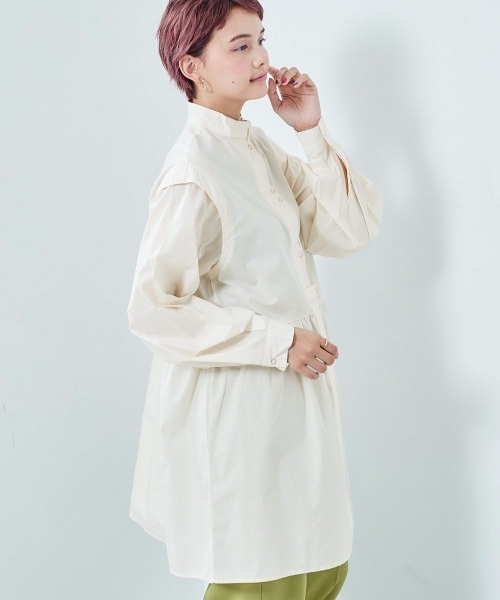 cepo（セポ）の「カタキリカエフレアワンピース（ワンピース・レディース・ブラック/オフホワイト/サックスブルー・M）」の4枚目の写真