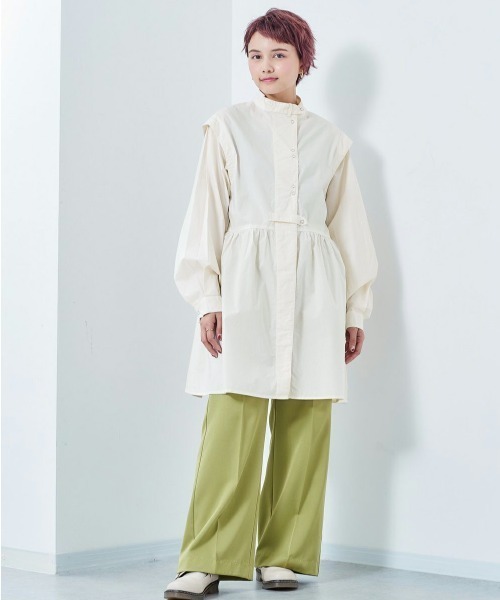 cepo（セポ）の「カタキリカエフレアワンピース（ワンピース・レディース・ブラック/オフホワイト/サックスブルー・M）」の6枚目の写真