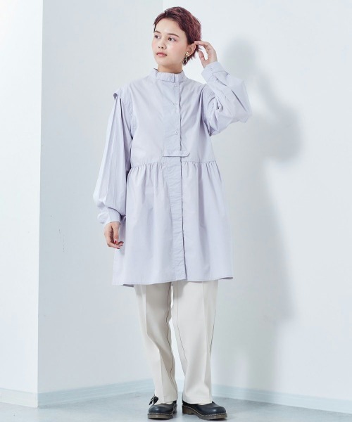 cepo（セポ）の「カタキリカエフレアワンピース（ワンピース・レディース・ブラック/オフホワイト/サックスブルー・M）」の14枚目の写真