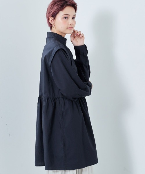 cepo（セポ）の「カタキリカエフレアワンピース（ワンピース・レディース・ブラック/オフホワイト/サックスブルー・M）」の9枚目の写真