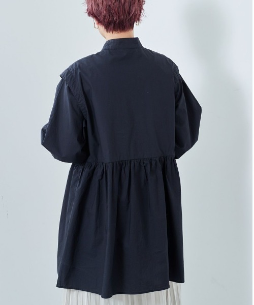 cepo（セポ）の「カタキリカエフレアワンピース（ワンピース・レディース・ブラック/オフホワイト/サックスブルー・M）」の10枚目の写真