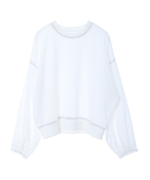 fifth(フィフス)の「バイカラーステッチ無地ロンT(Tシャツ/カットソー・レディース・ホワイト/カーキ・MEDIUM)」の7枚目の写真