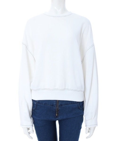 fifth(フィフス)の「バイカラーステッチ無地ロンT(Tシャツ/カットソー・レディース・ホワイト/カーキ・MEDIUM)」の8枚目の写真