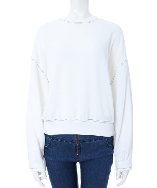 fifth(フィフス)の「バイカラーステッチ無地ロンT(Tシャツ/カットソー・レディース・ホワイト/カーキ・MEDIUM)」の6枚目の写真