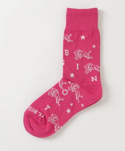 IL BISONTE（イルビゾンテ）の「IL BISONTE / ロゴソックス（ソックス/靴下・レディース・ブラック/グリーン/ホワイト/ピンク/オレンジ・1）」の4枚目の写真