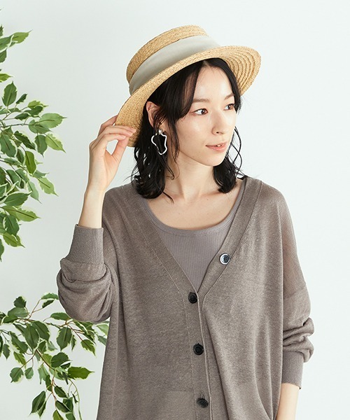 ONIGIRI(オニギリ)の「【一部店舗限定】 リボン カンカン帽(ハット・レディース・ブラウン/ベージュ・FREE)」の2枚目の写真