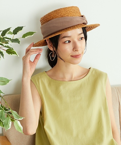 ONIGIRI(オニギリ)の「【一部店舗限定】 リボン カンカン帽(ハット・レディース・ブラウン/ベージュ・FREE)」の10枚目の写真